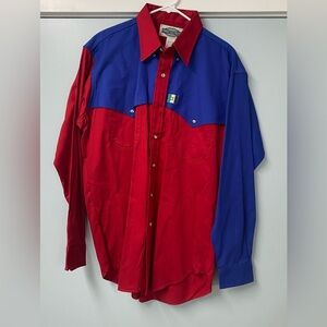 Vtg Cowboy Equipment Western Shirt Mens Large